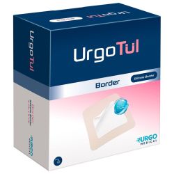 Urgo UrgoTul Border - 16 pansements - 8 x 8 cm - Pansement adhésif absorbant pour plaies exsudatives