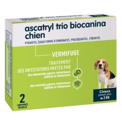 Biocanina Vermifuge Ascatryl Trio pour Chiens - 2 Comprimés