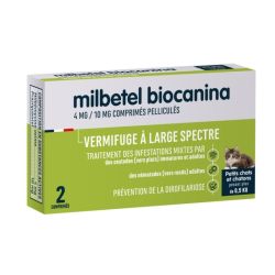Biocanina Milbetel Vermifuge Petits Chats de 0,5 à 2 kg - 2 comprimés
