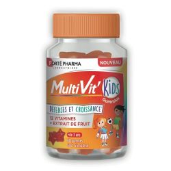 Forté Pharma Multivit’ Kids Gummies Défenses & Croissance - 60 Gummies Goût Grenadine