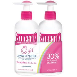 Saugella Girl 2 x 200 ml - Soin intime apaisant pour jeunes filles, usage quotidien