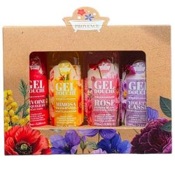 Les Petits Bains de Provence Gel Douche Surgras Sans Savon Coffret Fleurs des Champs - 4 x 100ml