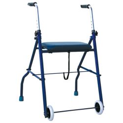 Euromedis Rollator 2 Roues Pliant avec Siège Bleu – Aide à la marche