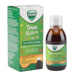 Vicks Toux Natura Enfants Toux Sèche & Grasse Sirop Goût Miel & Fraise - 140ml