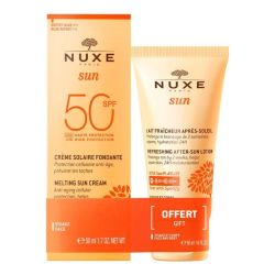 Nuxe Sun Crème Fondante SPF50 50ml + Lait Fraîcheur Après-Soleil 50ml Offert