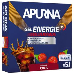 Apurna Gel Énergie - Guarana Cola - Maintien des Performances - 5x35g