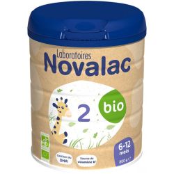 Novalac Bio 2 Lait en Poudre 6-12 mois - 800g - Nutrition bio complète et équilibrée pour bébé