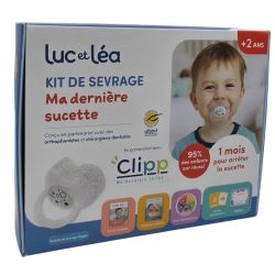 Luc et Léa Kit de Sevrage Ma Dernière Sucette Clipp 1 unité - 1 mois pour arrêter définitivement la tétine en douceur