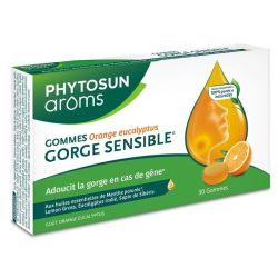 Phytosun Arôms Gommes Gorge Sensible Goût Orange Eucalyptus - 30 Gommes