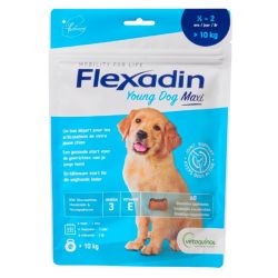 Vetoquinol Flexadin Young Dog Maxi - 60 Bouchées - Jeunes Chiens +10kg - Soutien des articulations