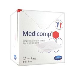 Hartmann Medicomp Compresses en Non-Tissé Stériles 7,5 x 7,5 cm - 50 