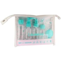 Calindoo Kit de voyage - Trousse de 9 pièces - Trousse pratique et complète pour voyager en toute sérénité