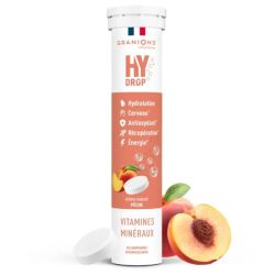 Granions Hydrop Électrolytes Pêche 20 Comprimés Effervescents – Hydratation et énergie