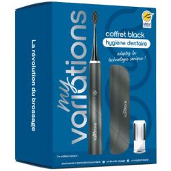 MyVariations Coffret-Cadeau Adulte Brosse à Dents Électrique Rechargeable - Onyx-Black