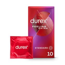 Durex Feeling Extra Préservatifs Fins et Lubrifiés x10