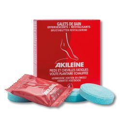 Akileïne Galets De Bain Effervescents Revitalisants - Pieds Et Chevilles Fatigués - 6 Galets de 20g