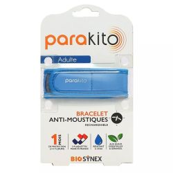 Parakito Bracelet Anti-Moustiques Adulte Bleu + 2 Recharges