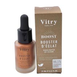 Vitry Boost Booster d'Éclat Highlighter 02 Cuivre 15ml - Enlumineur hybride soin et maquillage à l'acide hyaluronique et café