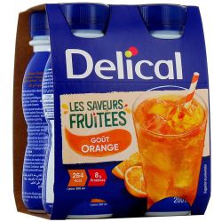 Delical Boisson Orange - Idéal pour Compléter l'Alimentation - 4 x 200 ml