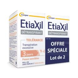 Etiaxil Roll-On Détranspirant Transpiration Excessive - Peaux Sensibles Confort+ - 2 x 50 ml