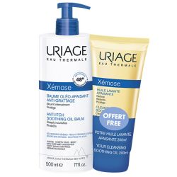 Uriage Xémose Baume Oléo-Apaisant 500 ml + Huile Lavante Apaisante 200 ml Offerte