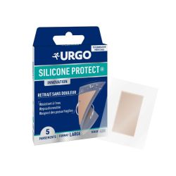 Urgo Silicone Protect + -  8 Pansements prédécoupés format large - Tenue 48h