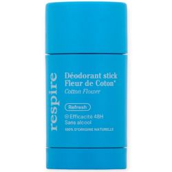 Respire Déodorant Stick Efficacité 48h Bio - 20 ml - Fleur de Coton - Protection 48h naturelle