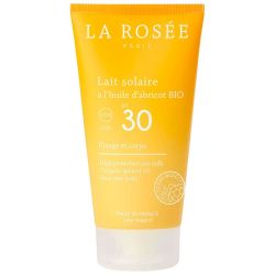 La Rosée Lait Solaire SPF30 150ml - À l'huile d'abricot Bio, protection solaire visage et corps