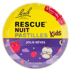 Rescue Nuit Bach Kids Pastilles Framboise - 50 g - Sommeil doux et naturel pour enfants