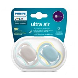 Avent Ultra Air 2 - Lot de 2 Sucettes Orthodontiques - En Silicone - +18 Mois - Couleurs