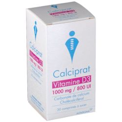 Calciprat Vitamine D3 1000mg/800UI 30 comprimés à sucer