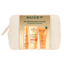 Nuxe Mes Indispensables Solaires Trousse Voyage - Crème Solaire + Spray Solaire + Lait Fraîcheur + Trousse OFFERTE