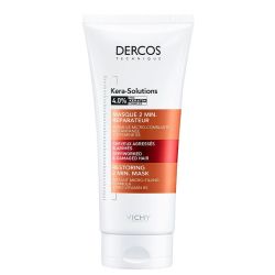 Vichy Dercos Kera-Solutions Masque 2 Min Réparateur - 200 ml - Cheveux Agressés et Abîmés