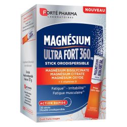 Forté Pharma Magnésium Ultra Fort 360mg Vitalité, Sérénité & Confort Musculaire - 30 Sticks Orodispersibles