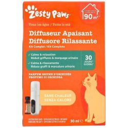 Zesty Paws Diffuseur Apaisant Kit Complet- Calme et relaxation pour chat - Brume d'Orchidée
