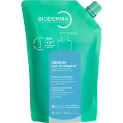 Bioderma Sébium Gel Moussant Nettoyant Purifiant Eco-Recharge 400ml – Nettoyant purifiant doux