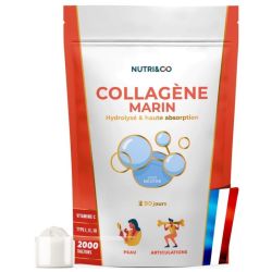Nutri&Co Collagène Marin Type I, II & III + Vitamine C Goût Neutre - 540g