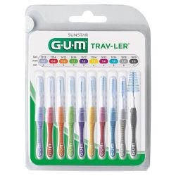 GUM Trav-Ler brossettes interdentaires de voyage - 10 unités