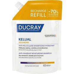 Ducray Kelual Squanorm Shampooing Traitant Hydratant Pellicules Sèches - Éco-Recharge de 400 ml