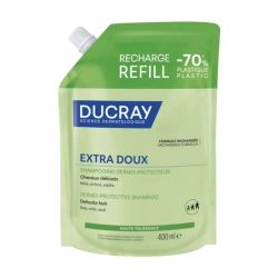 Ducray Extra-Doux Eco-Recharge Shampooing dermo-protecteur 400 ml- Lave en douceur toute la famille