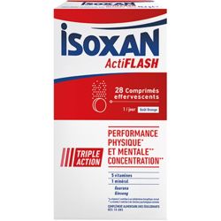 Isoxan Actiflash 28 Comprimés Effervescents – Énergie et concentration