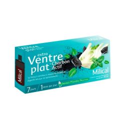 Milical Extra Ventre Plat - Charbon Actif - Saveur Menthe - 7 fioles de 10ml