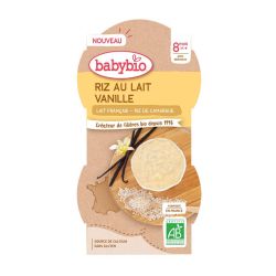 Babybio Riz au Lait Vanille +8m Bio - 2 x 100g