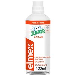 Elmex Junior Solution Dentaire 6-12 Ans - 400 ml - Protège Les Dents Contre Les Caries