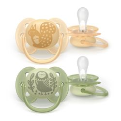 Philips Avent Pacifier Ultra Soft Sucettes Orthodontiques en Silicone 6-18 Mois - 2 Sucettes