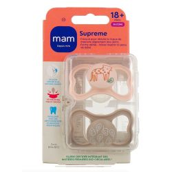 Mam Supreme Sucettes Silicone - + de 18 mois - 2 Sucettes