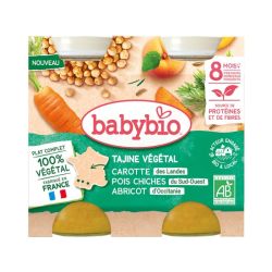 Babybio Petit Pot Tajine Végétal Carottes Pois Chiches Abricot 8 mois - 2 x 200g