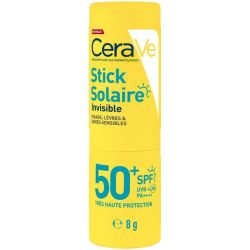 CeraVe Stick Solaire Invisible SPF50+ 8 g – Protection zones sensibles et lèvres