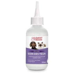 Clément-Thékan Solution Oculaire Chien et Chat - Nettoie, Désinfecte et Apaise les Yeux - 125ml