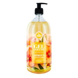 Les Petits Bains de Provence Gel Douche Surgras Sans Savon Mimosa Frangipanier - 1L - Série limitée Fleurs des champs